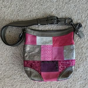Coach patchwork purse - silver & pink